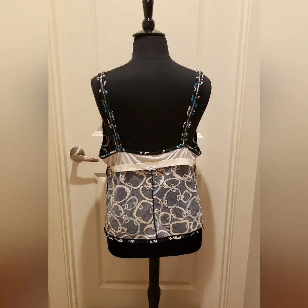 Ocean Dream Women's Black and Blue Patterned  Tankini Set (TOP AND BOTTOM)